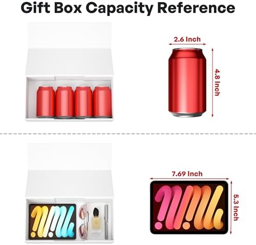 RYDDOY White Gift Box, 12x6x4'' Gift Boxes with Lids for Presents