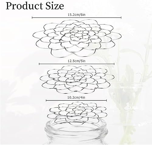 Flower Arrangements, 6Pcs Flower Arrangement Holder Stainless Steel Round Metal Flower Insert Lid Supplies for Arrangement Plant Fixation