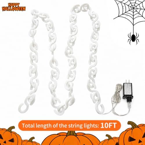 10 ft Halloween Chain Lights, Outdoor Orange Halloween Lights