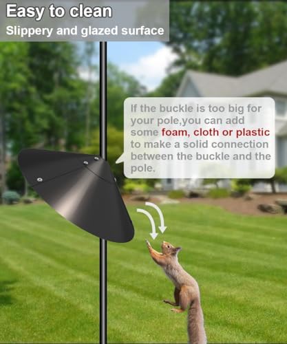Garbuildman Metal Squirrel Baffle for Bird Feeder Pole, Outside Pole Mount Bird House Guard for Outdoor Shepherd’s Hook, 19 Inch, 1 Pack
