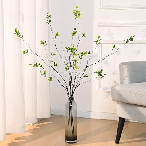 4 Pcs Artificial Ficus Branches for Vase Faux Eucalyptus Stems Branches