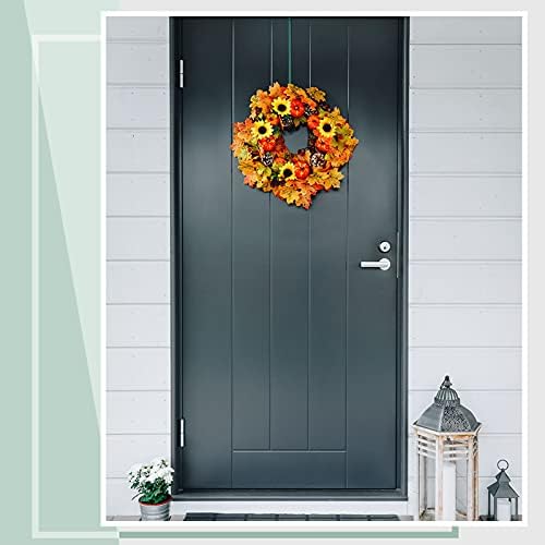 Hotop 15 Inch 6 Pcs Wreath Hangers for Front Door Over The Door Hanger Hooks Steel Wreath Doors Hangers Clothes Towel Hooks Holder for Christmas Halloween Front Decorations Welcome Sign(Green)