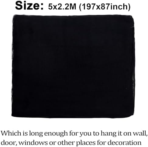 Whaline Halloween Black Creepy Cloth 197 x 87 Inch Spooky Gauze Clothes Halloween Scary Decoration for Haunted Houses Party Supplies Indoor Outdoor