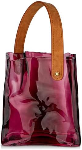 Glass Purse Vase for Flowers Brownish Purple Vases for Centerpieces