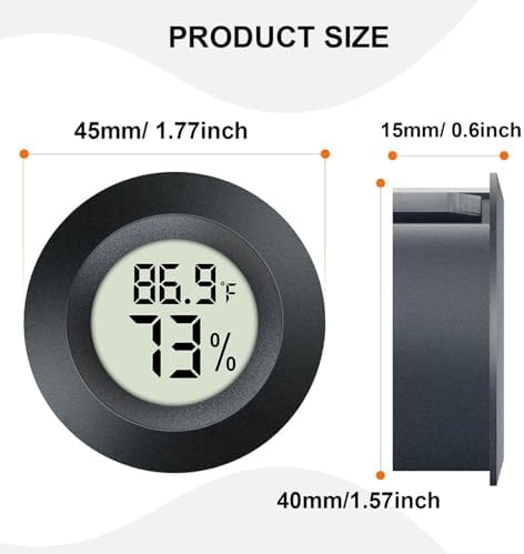 JEDEW 4 Pack Hygrometer Thermometer Digital Humidity Meter Indoor/Outdoor Humidity Monitor Reptile Thermo-Hygrometer for Greenhouse Humidors Terrarium Jars, Fahrenheit (℉) /Celsius(℃) (4)