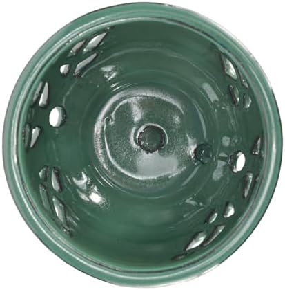 W&W Orchid Pot with Holes and Saucer for Repotting, Green, 6.5"