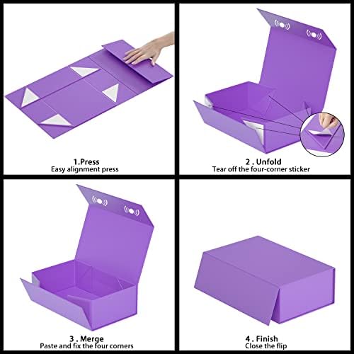 RYDDOY Purple Gift Box, 9.5x6x3'' Gift Boxes with Lids for Presents