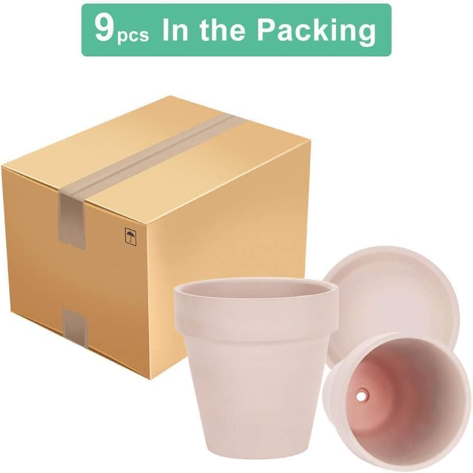 3 Inch Pink Terracotta & Clay Pots with Saucer, 12 Pack | Clay Flowerpot with Drainage, Nursery pot for succulents