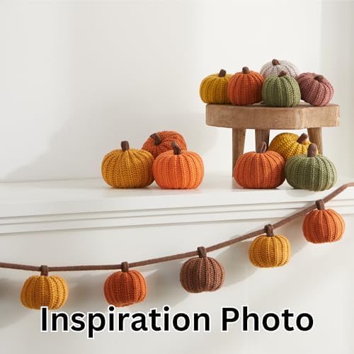 Mini Knit Pumpkins, Orange, Set of 5 (Mini Knit Orange)