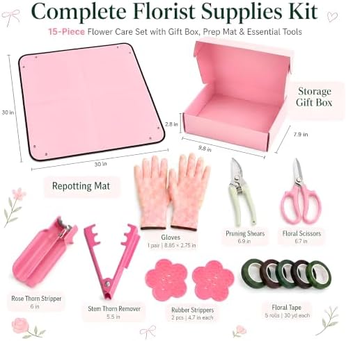 Rose Thorn Stripper Tool w/Repot Mat Wedding Florist Home Flower Arrngement