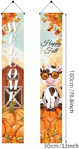 BlissYard Fall Porch Banner 12x71 Inch