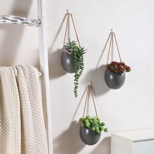 4 to 5 inch Ceramic Planters Wall Hanging Vases Decor - Set of 3