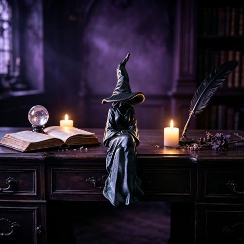 Halloween Witch Figurine for Bookshelf Display