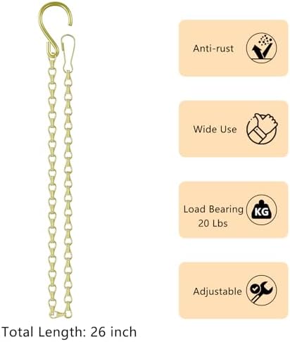 garini 26Inch 8Pack Hanging Basket Chain for Hanging Bird Feeders