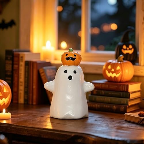 Halloween Ghost Figurine Pumpkin Spooky Resin Finger Statue Decor