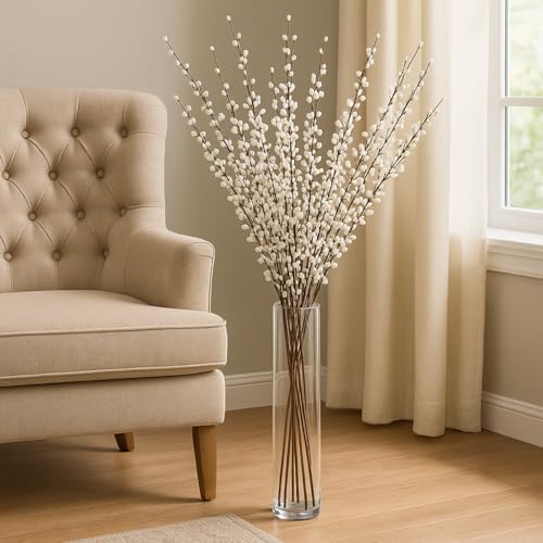 CYS Excel Clear Glass Cylinder Vase (H:20" D:4") | Multiple Size Choices Glass Flower Vase Centerpieces | Hurricane Floating Candle Holder Vase