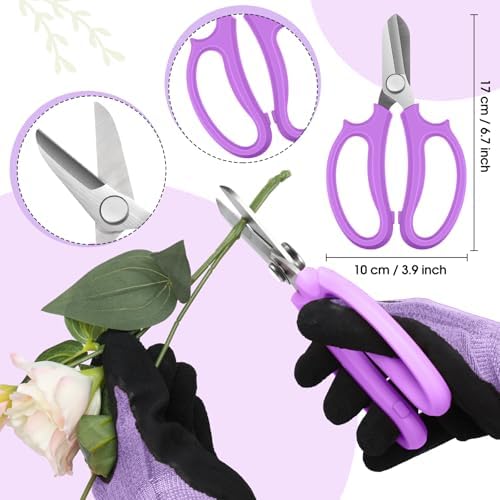 WILLBOND Gardening Gifts for Women, Floral Arrangement Kit,Purple