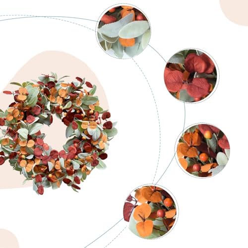 20“ Fall Wreath for Front Door, Autumn Door Wreath Harvest Decor