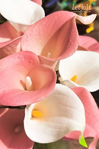 Letjolt Artificial Calla Lily Flowers 12Pcs Light Pink Realistic Flower