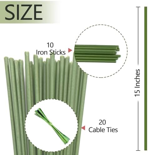 10Pcs Plant Stakes, 15IN Orchid Support Stakes for Indoor Plants