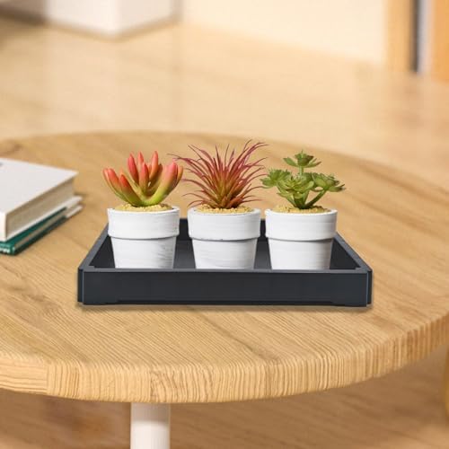 1PC Rectangular Plant Saucer Tray, 6-Inch, Resin, Heavy Duty Drip Tray