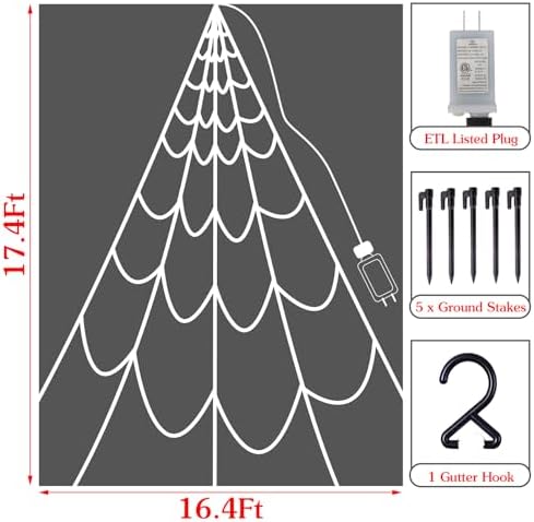 Halloween Decorations Outdoor Spider Web: Giant Light Up Spider Webs Decor