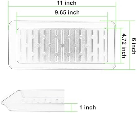 6 Pack Plastic Plant Saucer Rectangular 6 x 11 Inch, Indoor Outdoor Drip Tray for Flower Pot, Windowsill, Black