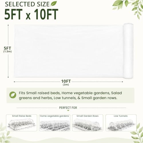 5Ft x 10FtGarden Netting, Fine Mesh Insect Netting for Plant Protection