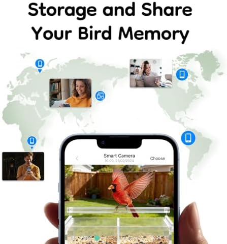 Smart Window Bird Feeder with 2K HD Auto-Capture Video Camera