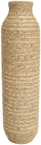 Deco 79 Seagrass Vase, Vase 9" x 9" x 32", Brown