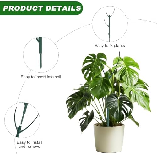 15 Pack Stackable Plant Support Stakes Indoor/Outdoor Support Pole