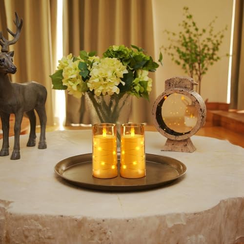 Homemory 3"x6" Flameless Candles, Flickering LED Pillar Candles with Remote