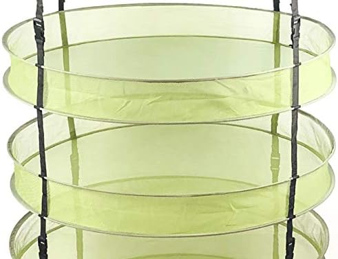 HORTIPOTS Hanging Drying Racks 2 FT Mesh Herb Dryer for Herbs and Clothes (2 FT Diameter, Green)