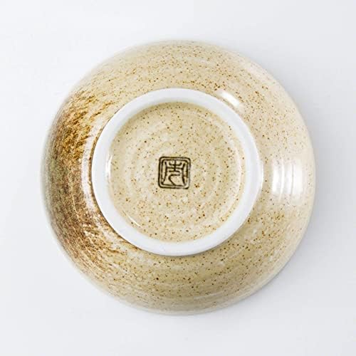Wazakura Minoyaki Series Japanese Ikebana Essential Tool Kit - Small Round Ceramic Flower Vase and Kenzan Pin Frog for Floral Arranging (Sand Beige Vase + 2in (61mm) Brass Kenzan)