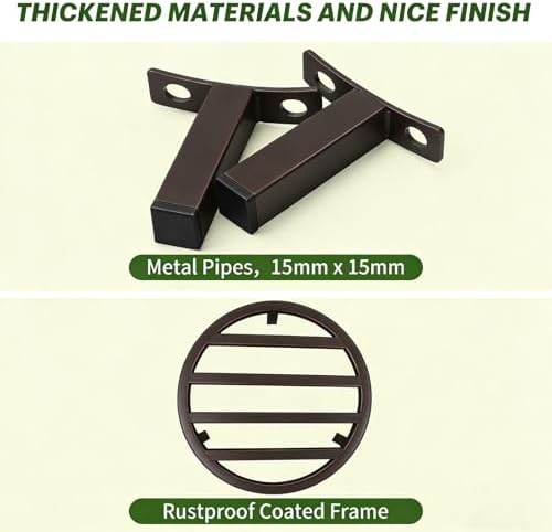 3 Pack 12 Inch Metal Plant Stands Outdoor Indoor Pot Riser,Coffee