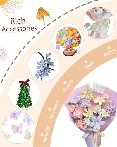 LansinLife Pipe Cleaners Flowers Making Tool Kit for Bouquet DIY