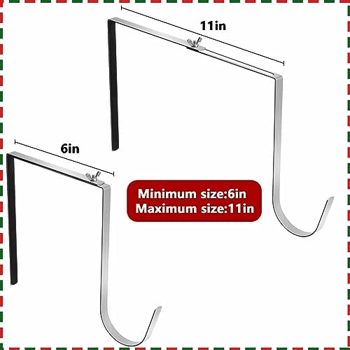 4 Pcs Christmas Headstone Wreath Hanger, Adjustable Headstone Wreath Holder