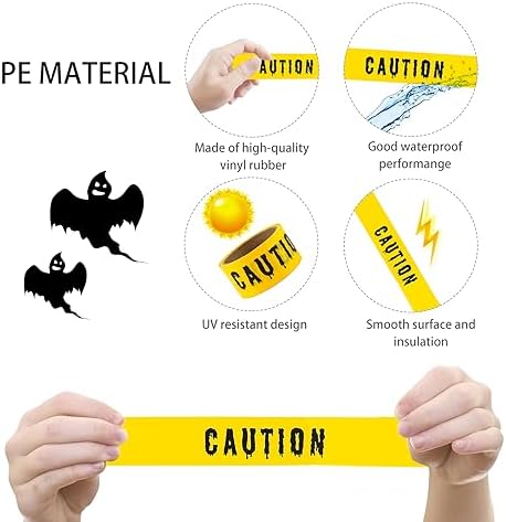 1.9inch x 82Feet Halloween Decorations Caution Tape Roll Halloween Caution Tape Halloween Tape Scary Warning Tape for Halloween Party Decorations Indoor Outdoor