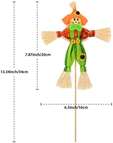 Blulu 4 Pcs Scarecrows Fall Decor, 13.34" Halloween Scarecrow Decorations