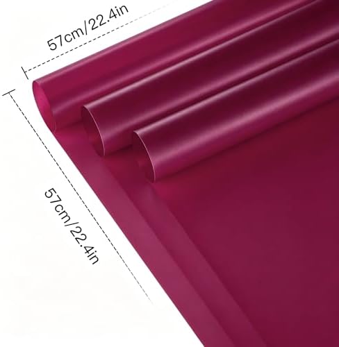 WRAPAHOLIC 20 Sheets Red Flower Wrapping Paper - 22.4 x 22.4 inch Cherry Red Water-Resistant Floral Bouquet Wrapping Paper, Florist Supplies Packaging for Valentine's Day Birthday Christmas Gift DIY