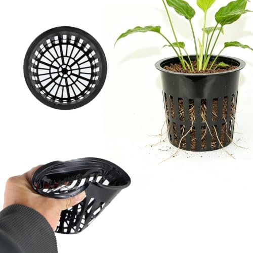 30 Pack 4 Inch Net Pots, Lightweight Slotted Mesh Net Cups for Hydroponics, Economy Hydroponic Pots for Indoor Outdoor Growing