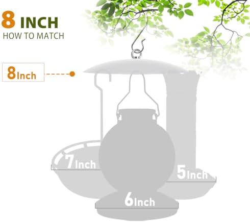 8" Bird Feeder Rain Guard, Hummingbird Feeder Shade Dome Cover, Hanging Baffle for Bird Feeder Pole,Smart Birds Feeder's Umbrella(Translucent), 2 Pack