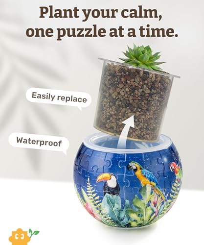 PieceRelax Unique 3D Puzzle Planter - 80 Plastic Pieces [K1106]