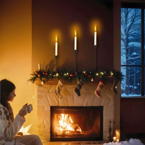 ChefBee 6PCS Black Tall Taper & Pillar Candle Candlestick Holder