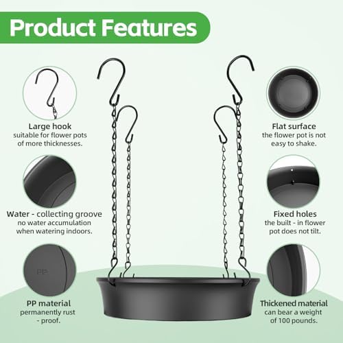 Adjustable Planter Inserts for Large Pots, Made of Thickened PP Material. They Can Be Used as a Substitute for Plant Risers for Inside Pots. Used to Reduce Soil Filling (1, medium size for 12"-18")