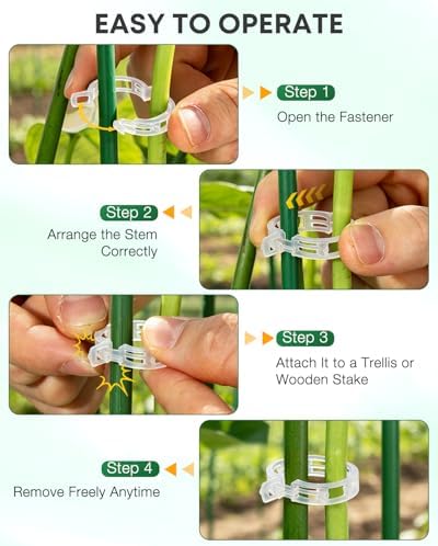 300Pcs Tomato Clips,Transparent Garden Plant Clips,Plastic Trellis Clips for Tomatoes,Cucumbers,Vines, Reusable Plant Support Clips, Gardening Supplies to Grow Upright