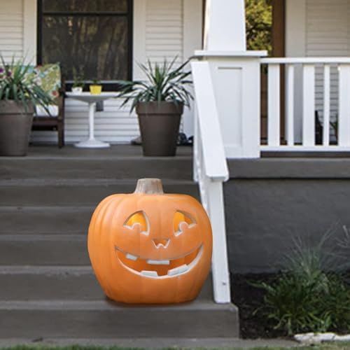 20" Jack-O-Lantern Halloween Plastic Pumpkin Lantern Jack o Lanterns Lighted Pumpkin Decorations with LED Bulb for Indoor/Outdoor Decoration