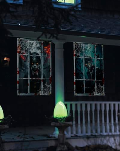 Yigney 2 Pcs Scary Halloween Window Decorations Child Ghost Window Cover