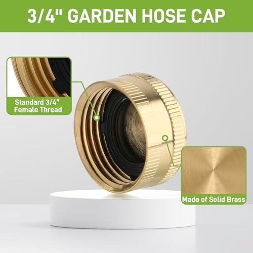 12PCS 3/4" Garden Hose Cap Garden Hose Connector Brass Cap