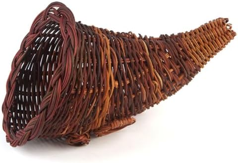 Bulk Group of 12 Thanksgiving Cornucopia Horn of Plenty Baskets - Wicker Cornucopias for Fall Decorating and Displays by Factory Direct Craft